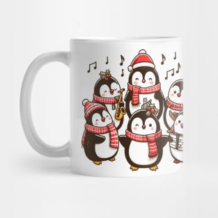 Festive Penguin Carolers Singing Christmas Cute Carols Mug